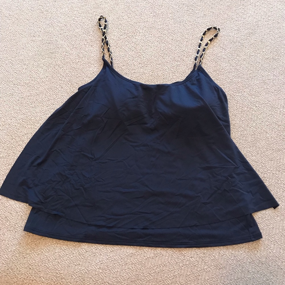 Michael Kors Tankini layered Navy swim top sz S